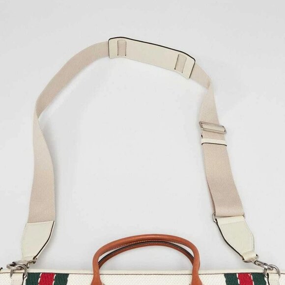 Gucci White Canvas/Leather GG Interlocking Top Handle Tote Bag - Picture 7 of 10